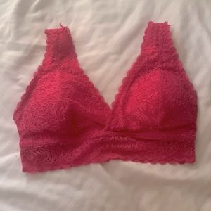 Pink bralette, Medium, Lace